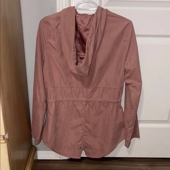 Maurices Pink Utility Jacket with Hood and Drawstring Waist - Picture 3 of 5